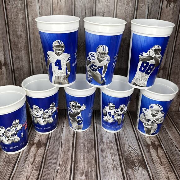 7-11 Dallas Cowboys 2017 Collectors Cups 32 oz Set Of 8 Limited Edition Rare - Picture 2 of 2